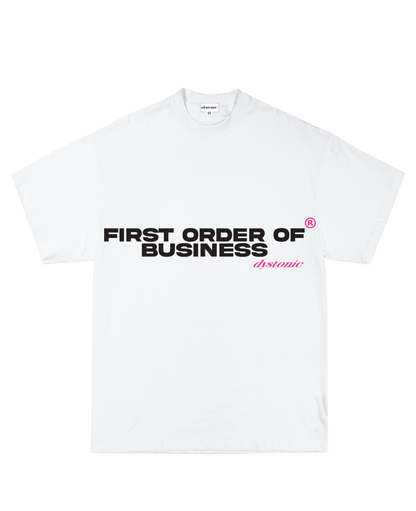 FIRST ORDER OF BUSINESS WHITE T-SHIRT